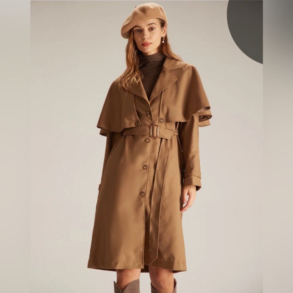 💞HP💞 rihoas Khaki Lapel Neck Coat